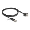 Delock - Sítový kabel - 8kolíkový M12 (F) do RJ-45 (M) šroubovací - 1 m - 6.8 mm - S/FTP - CAT 6a - bootovaný, X-kódovaný