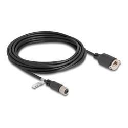 Delock - Sítový kabel - 8 pin M12-X (F) do RJ-45 (F) šroubovací - 5 m - 6.8 mm - S/FTP - CAT 6a - X-kódovaný - cerná