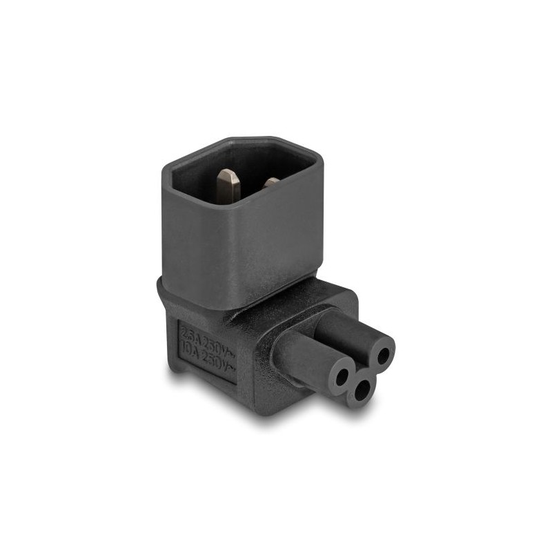 Delock - Adaptér napájení - IEC 60320 C14 do IEC 60320 C5 - 250 V - 2.5 A - 90° konektor - cerná