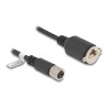 Delock - Sítový kabel - 8 pin M12-X (F) do RJ-45 (F) šroubovací - 1 m - 6.8 mm - S/FTP - CAT 6a - lisovaný, licna - cerná
