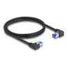Delock - Patch kabel - RJ-45 (M) pravoúhlý do RJ-45 (M) levoúhlé - 1 m - 6 mm - S/FTP - CAT 6a - neobsahuje halogen - cerná