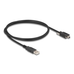 Delock - Kabel USB - USB (M) do mini-USB typ B (M) - USB 2.0 - 1 m - krídlové šrouby - cerná