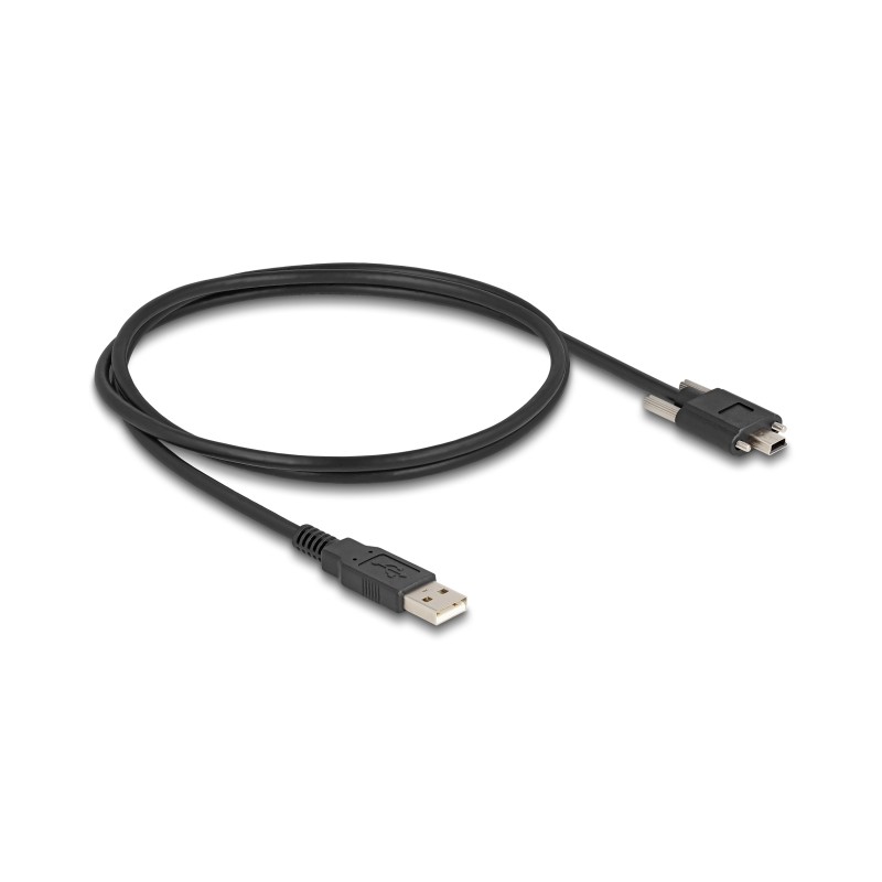 Delock - Kabel USB - USB (M) do mini-USB typ B (M) - USB 2.0 - 1 m - krídlové šrouby - cerná