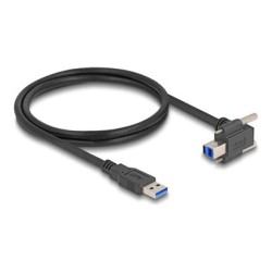 Delock - Kabel USB - USB typ A (M) rovné do USB Type B (M) zahnutý nahoru - USB 3.0 - 1 m - krídlové šrouby, up to 5 Gbps data