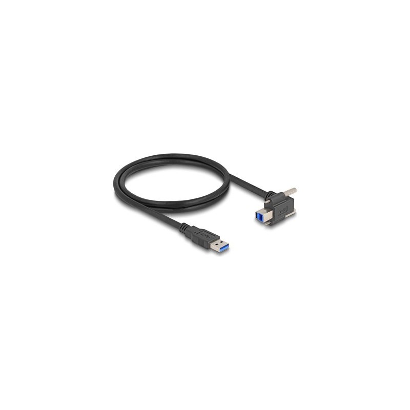 Delock - Kabel USB - USB typ A (M) rovné do USB Type B (M) zahnutý nahoru - USB 3.0 - 1 m - krídlové šrouby, up to 5 Gbps data