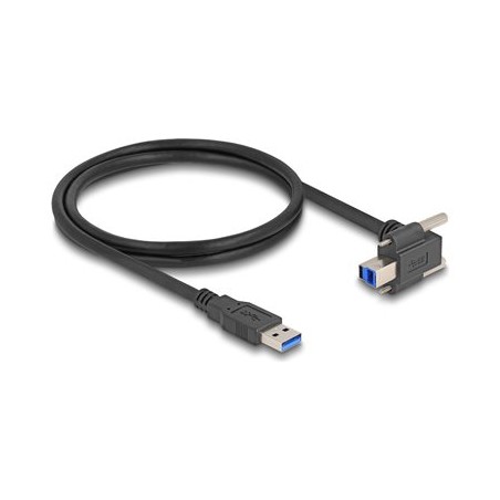 Delock - Kabel USB - USB typ A (M) rovné do USB Type B (M) zahnutý nahoru - USB 3.0 - 1 m - krídlové šrouby, up to 5 Gbps data