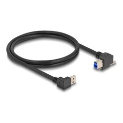Delock - Kabel USB - USB typ A (M) dolu zahnutý do USB Type B (M) pravoúhlý - USB 3.0 - 1 m - krídlové šrouby, up to 5 Gbps