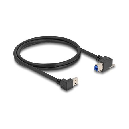 Delock - Kabel USB - USB typ A (M) dolu zahnutý do USB Type B (M) pravoúhlý - USB 3.0 - 1 m - krídlové šrouby, up to 5 Gbps