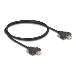 Delock - Kabel USB - USB (M) do USB (M) - USB 2.0 - 1 m - krídlové šrouby - cerná
