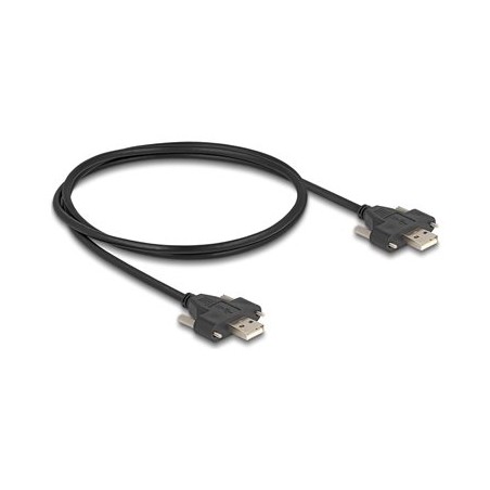 Delock - Kabel USB - USB (M) do USB (M) - USB 2.0 - 1 m - krídlové šrouby - cerná