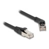 Delock - Patch kabel - RJ-45 (M) pravouhlý do RJ-45 (M) rovné - 1 m - 6 mm - S/FTP - CAT 6a - bootovaný, neobsahuje halogen