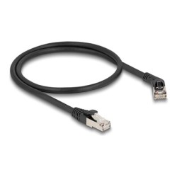 Delock - Patch kabel - RJ-45 (M) pravouhlý do RJ-45 (M) rovné - 50 cm - 6 mm - S/FTP - CAT 6a - neobsahuje halogen, provedení