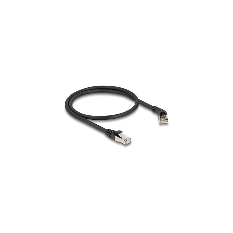 Delock - Patch kabel - RJ-45 (M) pravouhlý do RJ-45 (M) rovné - 50 cm - 6 mm - S/FTP - CAT 6a - neobsahuje halogen, provedení
