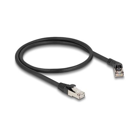 Delock - Patch kabel - RJ-45 (M) pravouhlý do RJ-45 (M) rovné - 50 cm - 6 mm - S/FTP - CAT 6a - neobsahuje halogen, provedení