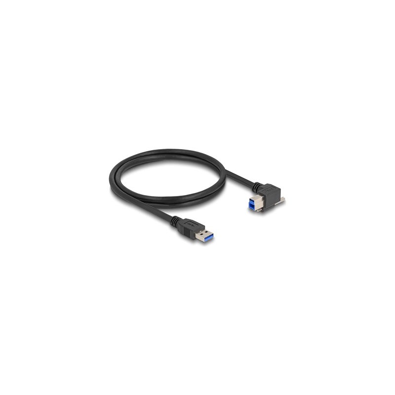 Delock - Kabel USB - USB typ A (M) rovné do USB Type B (M) pravoúhlý - USB 3.0 - 1 m - krídlové šrouby, up to 5 Gbps data