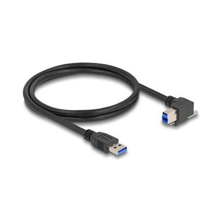 Delock - Kabel USB - USB typ A (M) rovné do USB Type B (M) pravoúhlý - USB 3.0 - 1 m - krídlové šrouby, up to 5 Gbps data