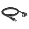 Delock - Kabel USB - USB typ A (M) rovné do USB Type B (M) pravoúhlý - USB 3.0 - 1 m - krídlové šrouby, up to 5 Gbps data