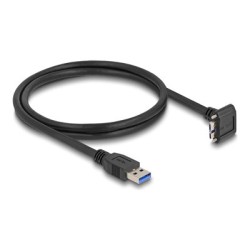 Delock - Kabel USB - USB typ A (M) dolu zahnutý do Micro-USB Type B (M) zahnutý nahoru - USB 3.2 Gen 1 - 1 m - krídlové šrouby