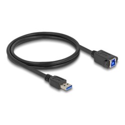 Delock - Kabel USB - USB typ A (M) do USB Type B (F) šroubovací - USB 3.0 - 1 m - up to 5 Gbps data transfer rate - cerná