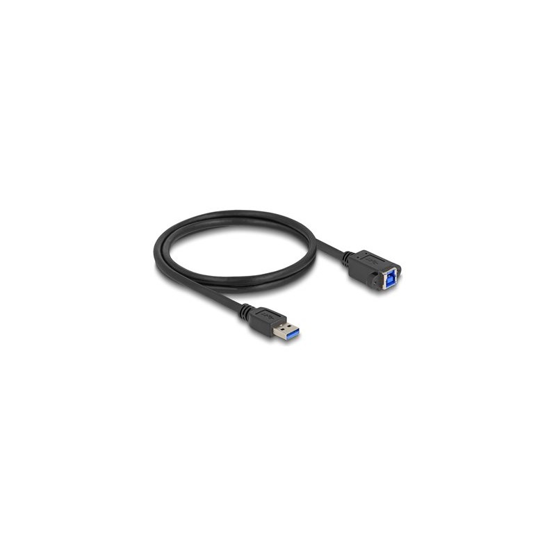 Delock - Kabel USB - USB typ A (M) do USB Type B (F) šroubovací - USB 3.0 - 1 m - up to 5 Gbps data transfer rate - cerná