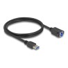 Delock - Kabel USB - USB typ A (M) do USB Type B (F) šroubovací - USB 3.0 - 1 m - up to 5 Gbps data transfer rate - cerná