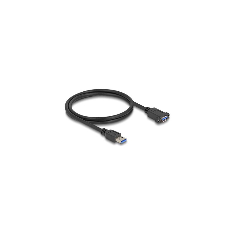 Delock - Prodlužovací šnura USB - USB typ A (M) do USB typ A (F) montáž na panel - 1 m - up to 5 Gbps data transfer rate - cerná