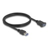Delock - Prodlužovací šnura USB - USB typ A (M) do USB typ A (F) montáž na panel - 1 m - up to 5 Gbps data transfer rate - cerná