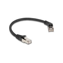 Delock - Patch kabel - RJ-45 (M) pravouhlý do RJ-45 (M) rovné - 25 cm - 6 mm - S/FTP - CAT 6a - neobsahuje halogen, provedení