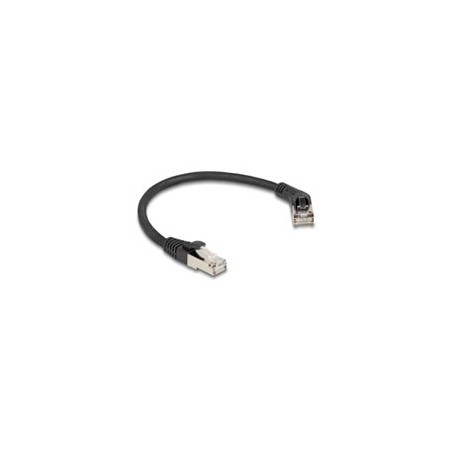 Delock - Patch kabel - RJ-45 (M) pravouhlý do RJ-45 (M) rovné - 25 cm - 6 mm - S/FTP - CAT 6a - neobsahuje halogen, provedení