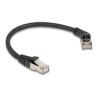 Delock - Patch kabel - RJ-45 (M) pravouhlý do RJ-45 (M) rovné - 25 cm - 6 mm - S/FTP - CAT 6a - neobsahuje halogen, provedení