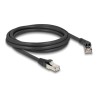 Delock - Patch kabel - RJ-45 (M) pravouhlý do RJ-45 (M) rovné - 2 m - 6 mm - S/FTP - CAT 6a - neobsahuje halogen, lisovaný
