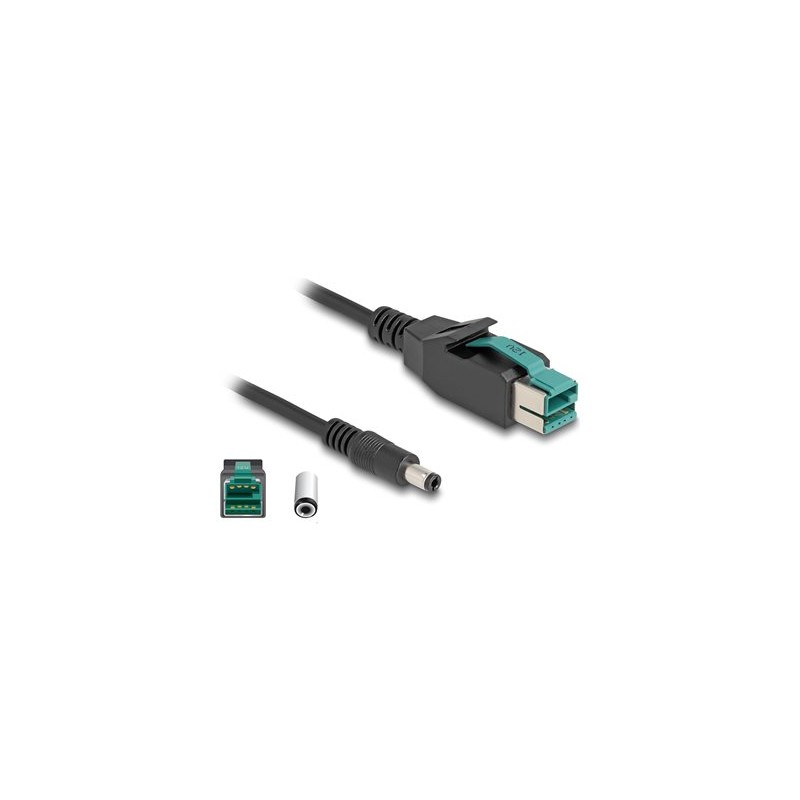 Delock - Kabel PoweredUSB - USB PlusPower (12 V) (M) do DC jack 5,5 x 2,5 mm (M) - 12 V - 3 m - cerná