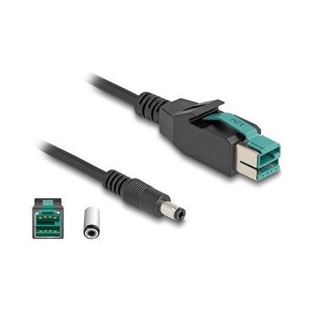Delock - Kabel PoweredUSB - USB PlusPower (12 V) (M) do DC jack 5,5 x 2,5 mm (M) - 12 V - 3 m - cerná