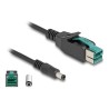 Delock - Kabel PoweredUSB - USB PlusPower (12 V) (M) do DC jack 5,5 x 2,5 mm (M) - 12 V - 3 m - cerná