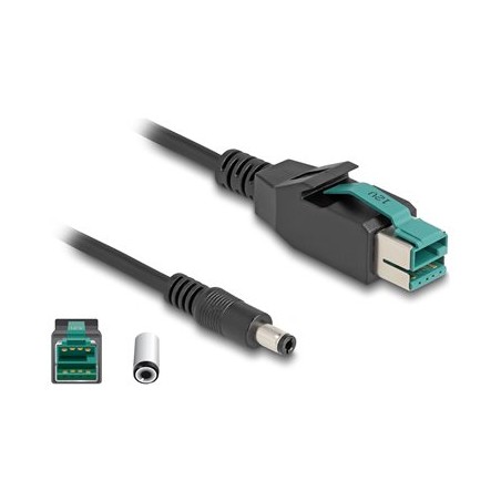 Delock - Kabel PoweredUSB - USB PlusPower (12 V) (M) do DC jack 5,5 x 2,5 mm (M) - 12 V - 2 m - cerná