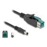 Delock - Kabel PoweredUSB - USB PlusPower (12 V) (M) do DC jack 5,5 x 2,5 mm (M) - 12 V - 1 m - cerná
