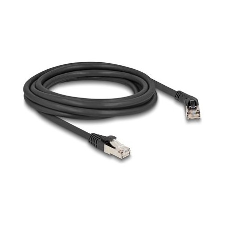 Delock - Patch kabel - RJ-45 (M) pravouhlý do RJ-45 (M) rovné - 3 m - 6 mm - S/FTP - CAT 6a - neobsahuje halogen, provedení bez