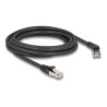 Delock - Patch kabel - RJ-45 (M) pravouhlý do RJ-45 (M) rovné - 3 m - 6 mm - S/FTP - CAT 6a - neobsahuje halogen, provedení bez