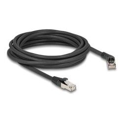 Delock - Patch kabel - RJ-45 (M) pravouhlý do RJ-45 (M) rovné - 5 m - 6 mm - S/FTP - CAT 6a - neobsahuje halogen, provedení bez
