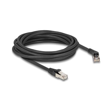 Delock - Patch kabel - RJ-45 (M) pravouhlý do RJ-45 (M) rovné - 5 m - 6 mm - S/FTP - CAT 6a - neobsahuje halogen, provedení bez