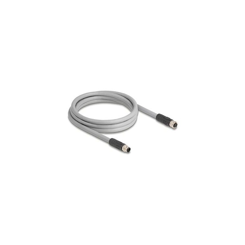 Delock - Prodlužovací kabel senzoru - 5 pin M12 (M) do 5 pin M12 (F) - 2 m - 10.4 mm - odstínený - neobsahuje halogen, tažné