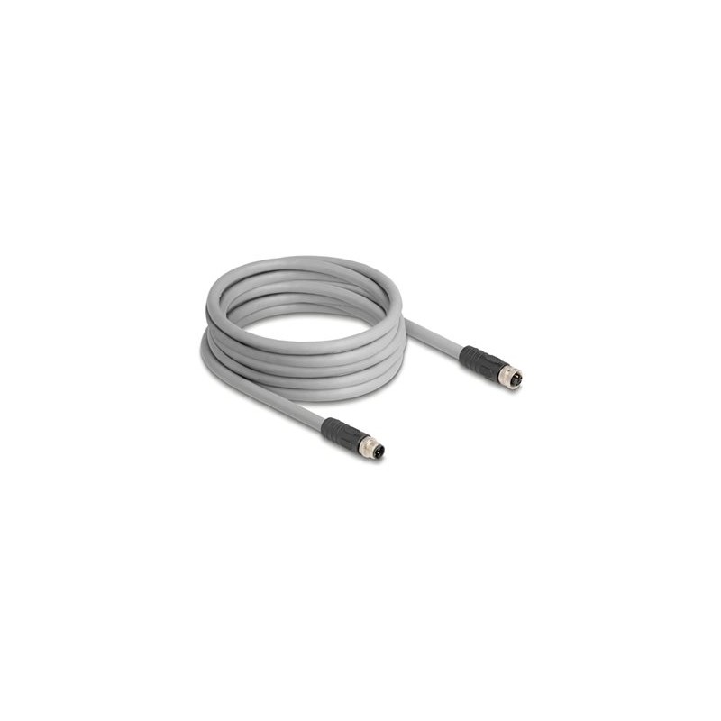 Delock - Kabel senzoru - 5 pin M12 (M) do 5 pin M12 (F) - 63 V - 16 A - 5 m - neobsahuje halogen, bez silikonu, L-kódovaný