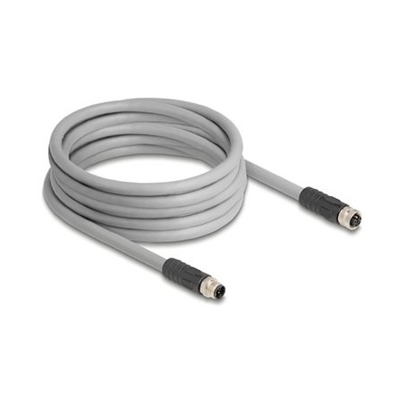 Delock - Kabel senzoru - 5 pin M12 (M) do 5 pin M12 (F) - 63 V - 16 A - 5 m - neobsahuje halogen, bez silikonu, L-kódovaný