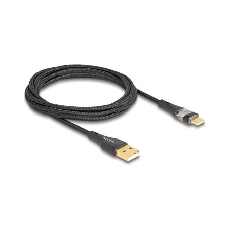 Delock - USB kabel - USB (M) do 24 pin USB-C (M) - USB 2.0 - 20 V - 3 A - 2 m - cerná