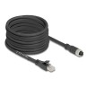 Delock - Sítový kabel - 8 pin M12-X (F) do RJ-45 (M) - 10 m - 6.8 mm - S/FTP - CAT 5e - X-kódovaný, flexibilní - cerná