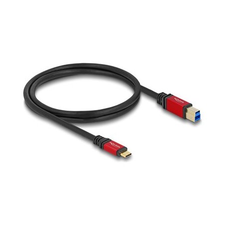 Delock - USB kabel - 24 pin USB-C (M) do USB Type B (M) - USB 3.1 - 1 m - up to 5 Gbps data transfer rate - cerná, cervená