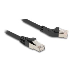 Delock - Patch kabel - RJ-45 (M) rovné do RJ-45 (M) vlevo - 3 m - 6 mm - S/FTP - CAT 6a - neobsahuje halogen, provedení bez