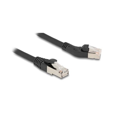 Delock - Patch kabel - RJ-45 (M) rovné do RJ-45 (M) vlevo - 3 m - 6 mm - S/FTP - CAT 6a - neobsahuje halogen, provedení bez