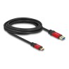Delock - USB kabel - USB typ A (M) do 24 pin USB-C (M) - USB 3.2 - 3 m - rychlost prenosu dat až 10 Gbps - cerná, cervená