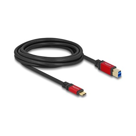 Delock - USB kabel - 24 pin USB-C (M) do USB Type B (M) - 3 m - up to 5 Gbps data transfer rate, pozlacené kontakty
